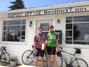 Kai and Ben on Grand Isle Bike trip