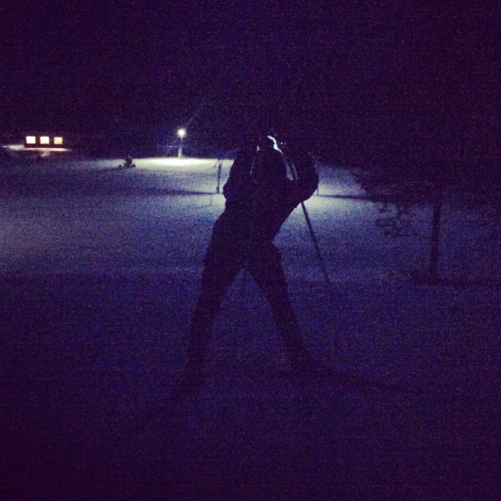 Night #1 featured a good amount of snow on the fields and in the small loops near the Lodge