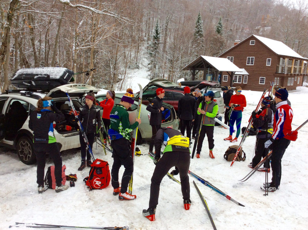 Many teams were making day-trips to the Notch Road in Stowe...here's the crew getting dialed in the parking lot