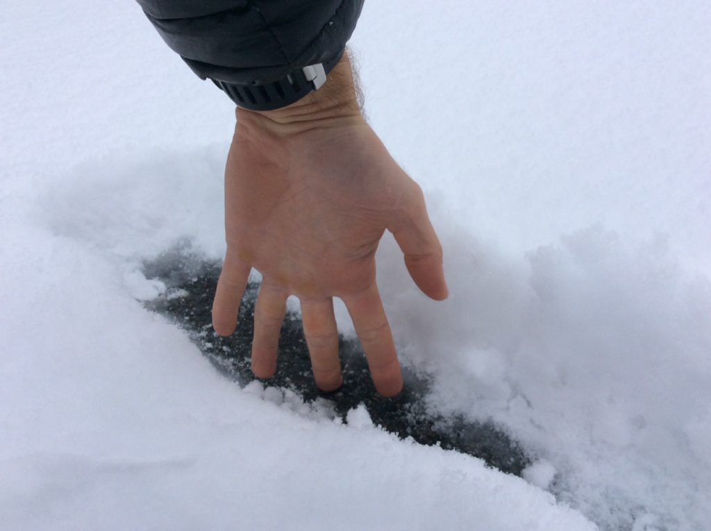 Snow depth on the paved Range trails